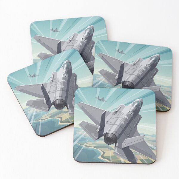 Item preview, F-35 Lightning II Banking Illustration designed and sold by Airpower Art.