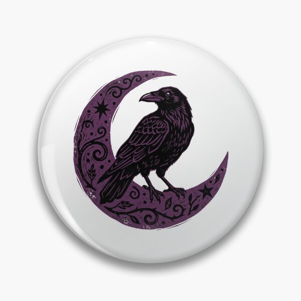 Item preview, Gothic Raven Crescent Moon Woodcut Witchy Crow Autumn Halloween Shirt designed and sold by TeNovaStudio.