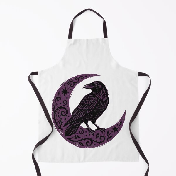 Item preview, Gothic Raven Crescent Moon Woodcut Witchy Crow Autumn Halloween Shirt designed and sold by TeNovaStudio.
