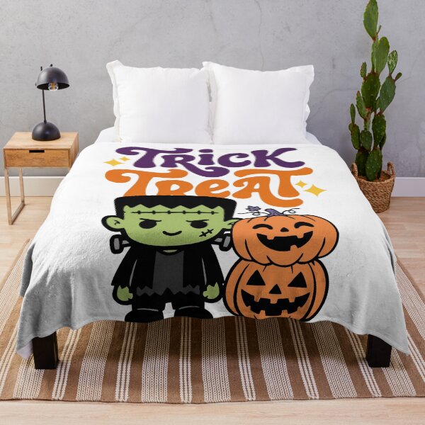 Item preview, Trick Treat Halloween With Cute Franks and Pumkins designed and sold by mazyoy.