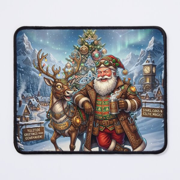 Item preview, Steampunk Santa & Reindeer – Celtic Christmas Magic. designed and sold by nicky2342.