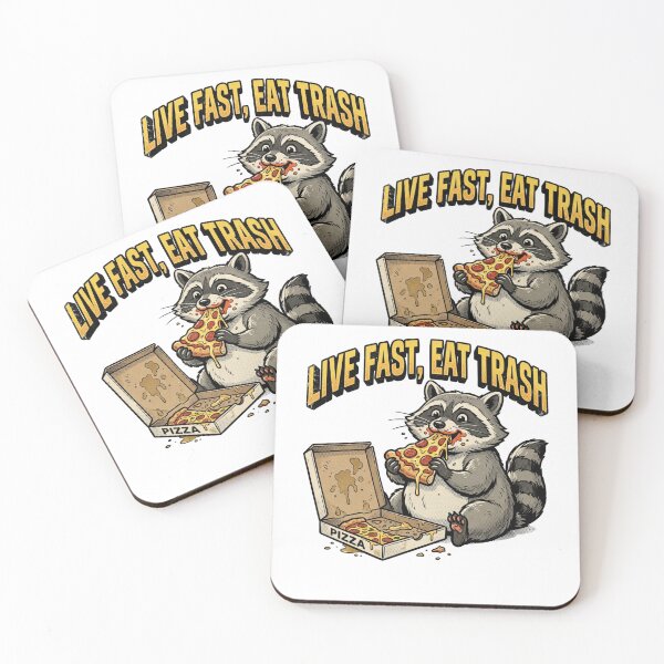 Item preview, Live Fast Eat Trash Raccoon Pizza Possum Meme Funny Graphic Shirt designed and sold by TeNovaStudio.