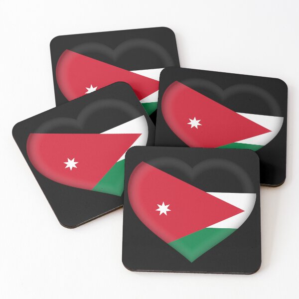 Item preview, Jordanian 3D Flag Heart National Symbol for Expat Style designed and sold by YAZ.