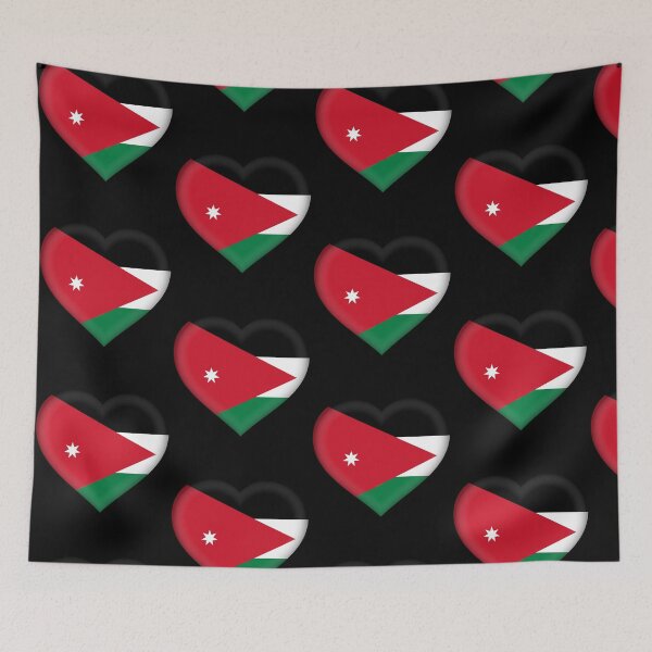 Item preview, Jordanian 3D Flag Heart National Symbol for Expat Style designed and sold by YAZ.