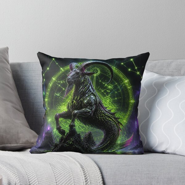 Item preview, Cyberpunk Capricorn Zodiac - Biomechanical Sea Goat designed and sold by LazyDayzCo.