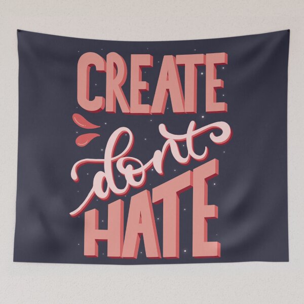 Item preview, Stylised Lettering "Create don't Hate" designed and sold by Sarah's Whimsical Corner.