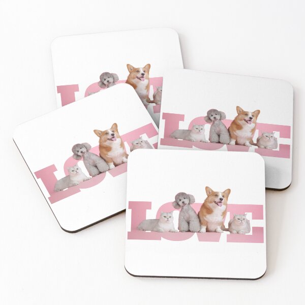 Item preview, Cute Pets Love Typography with Cats and Dogs designed and sold by SmallDart Creations.