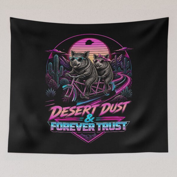 Item preview, Javelina Couple – Desert Dust & Forever Trust – Retro Southwest designed and sold by Art-Arcade6.