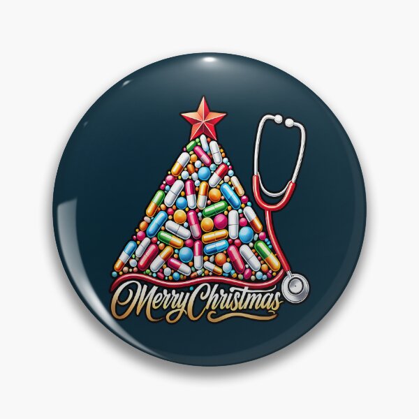 Item preview, Merry Christmas Pill Tree Stethoscope Illustration designed and sold by unikusa.