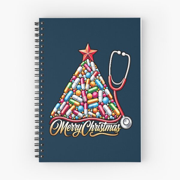 Item preview, Merry Christmas Pill Tree Stethoscope Illustration designed and sold by unikusa.