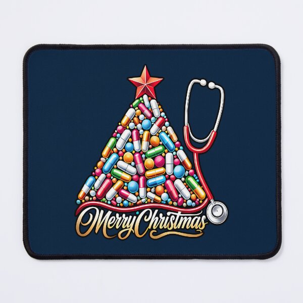 Item preview, Merry Christmas Pill Tree Stethoscope Illustration designed and sold by unikusa.