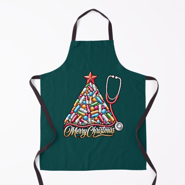 Item preview, Merry Christmas Pill Tree Stethoscope Illustration designed and sold by unikusa.