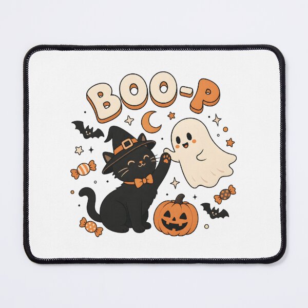 Item preview, Cute Halloween Cat and Ghost Boo P Design designed and sold by OlyvieArt.