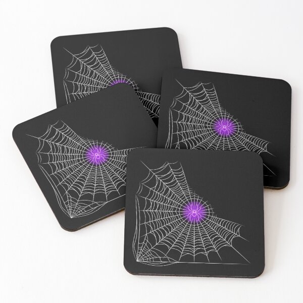 Item preview, Glowing Purple Neon Spider Web Corner Cobweb Gothic Halloween Shirt designed and sold by TeNovaStudio ⭐⭐⭐⭐⭐.