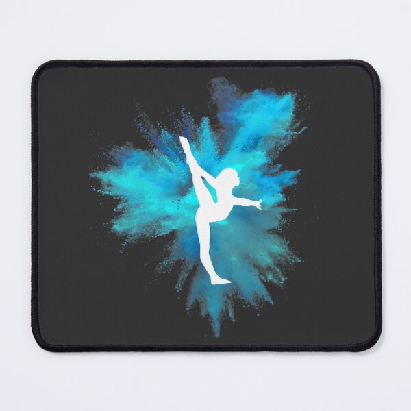 Item preview, Dynamic Gymnast Silhouette with Blue Explosion Background Artwork designed and sold by Sobrio.