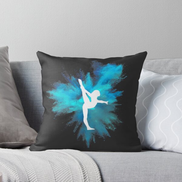 Item preview, Dynamic Gymnast Silhouette with Blue Explosion Background Artwork designed and sold by Sobrio.