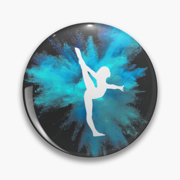 Item preview, Dynamic Gymnast Silhouette with Blue Explosion Background Artwork designed and sold by Sobrio.