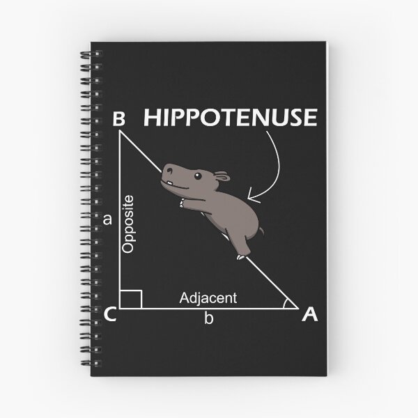Item preview, Hippotenuse Funny Hippopotamus Geometry Design designed and sold by Jaudaux Designs.