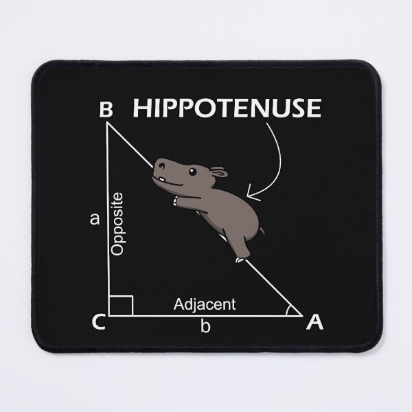 Item preview, Hippotenuse Funny Hippopotamus Geometry Design designed and sold by Jaudaux Designs.