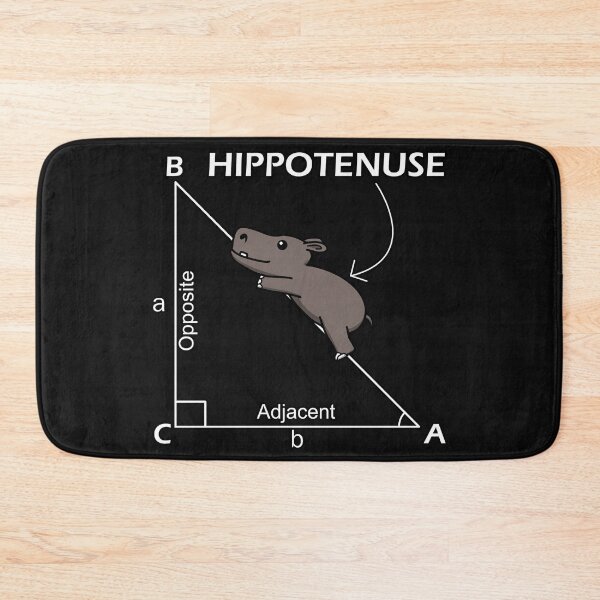 Item preview, Hippotenuse Funny Hippopotamus Geometry Design designed and sold by Jaudaux Designs.