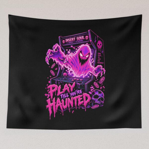 Item preview, Play Till You're Haunted – Retro Horror Arcade designed and sold by SidTastic .