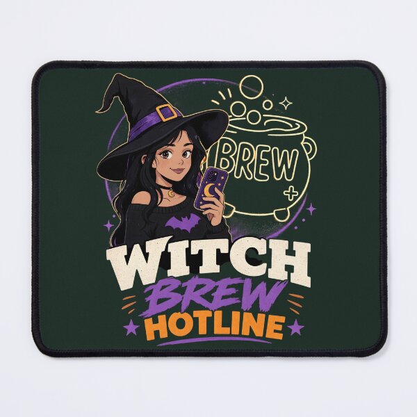 Item preview, Witch Brew Hotline Anime Halloween Modern Witch designed and sold by CloudyCatArt.