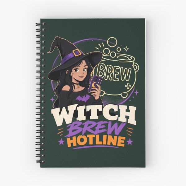 Item preview, Witch Brew Hotline Anime Halloween Modern Witch designed and sold by CloudyCatArt.
