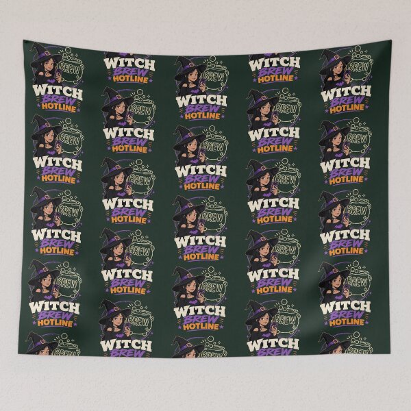 Item preview, Witch Brew Hotline Anime Halloween Modern Witch designed and sold by CloudyCatArt.