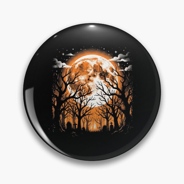 Item preview, Full Harvest Moon Spooky Graveyard Silhouette Spooky Forest Halloween Shirt designed and sold by TeNovaStudio ⭐⭐⭐⭐⭐.