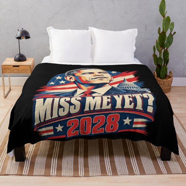 Item preview, Obama 2028 Miss Me Yet Political Portrait Design designed and sold by TheHellIWontSh.