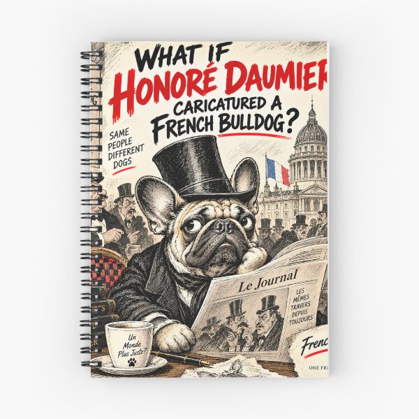 Item preview, The Philosophical Frenchie – Honoré Daumier Inspired Parisian Caricature designed and sold by cipoprimo.