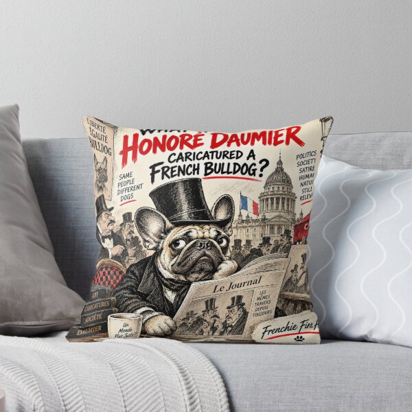 Item preview, The Philosophical Frenchie – Honoré Daumier Inspired Parisian Caricature designed and sold by cipoprimo.