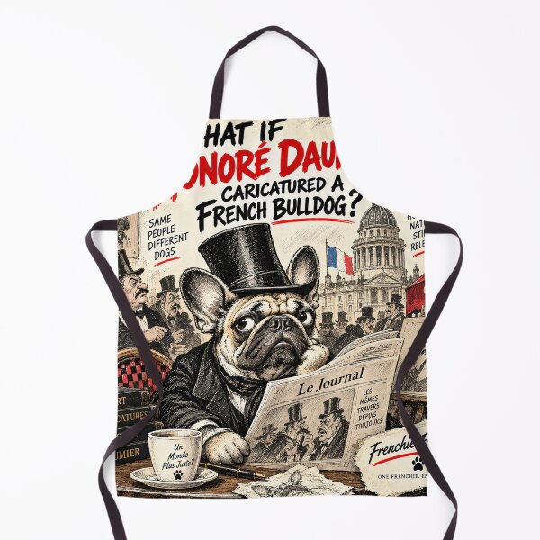 Item preview, The Philosophical Frenchie – Honoré Daumier Inspired Parisian Caricature designed and sold by cipoprimo.