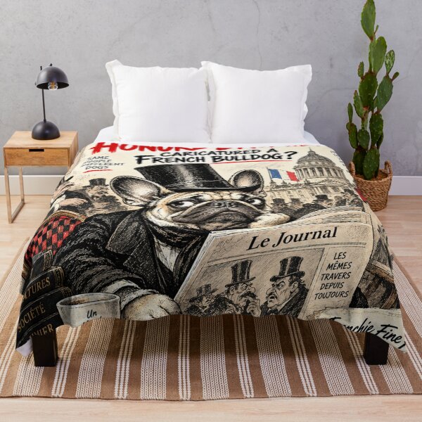 Item preview, The Philosophical Frenchie – Honoré Daumier Inspired Parisian Caricature designed and sold by cipoprimo.