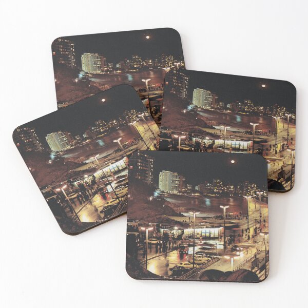 Item preview, city night surreal retro collage paper beach road designed and sold by seventies.collages.
