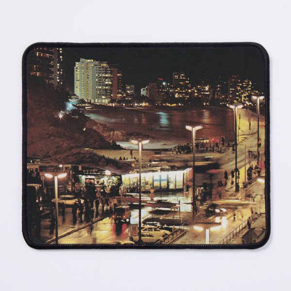 Item preview, city night surreal retro collage paper beach road designed and sold by seventies.collages.