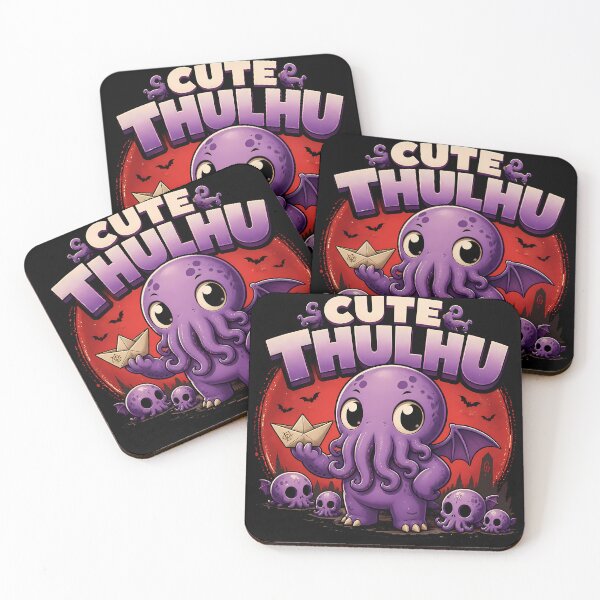 Item preview, Cute Little Cthulhu with Paper Boat Monster designed and sold by 4Titik.