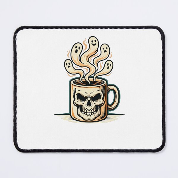 Item preview, Skull Coffee Mug Ghost Steam Spooky Morning Brew Halloween Shirt designed and sold by TeNovaStudio.