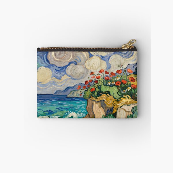 Artikelvorschau, Küstenmohnblumen im Stil von Van Gogh, Klippenmalerei, Meereswandkunst entworfen und verkauft von Tamas Das.