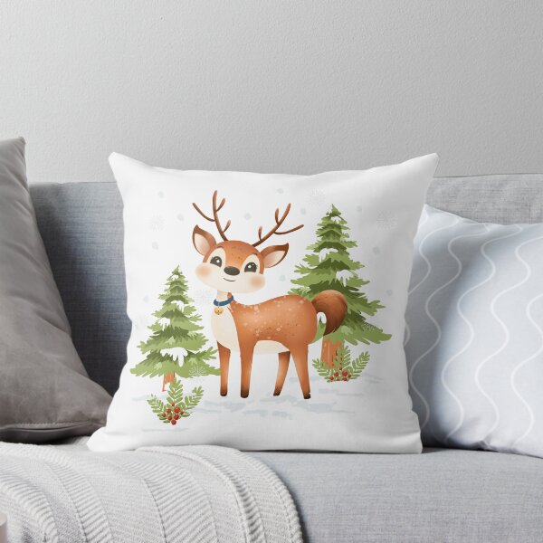 Item preview, Cute Christmas Reindeer in Snowy Forest Winter Wonderland designed and sold by poonzapoon.