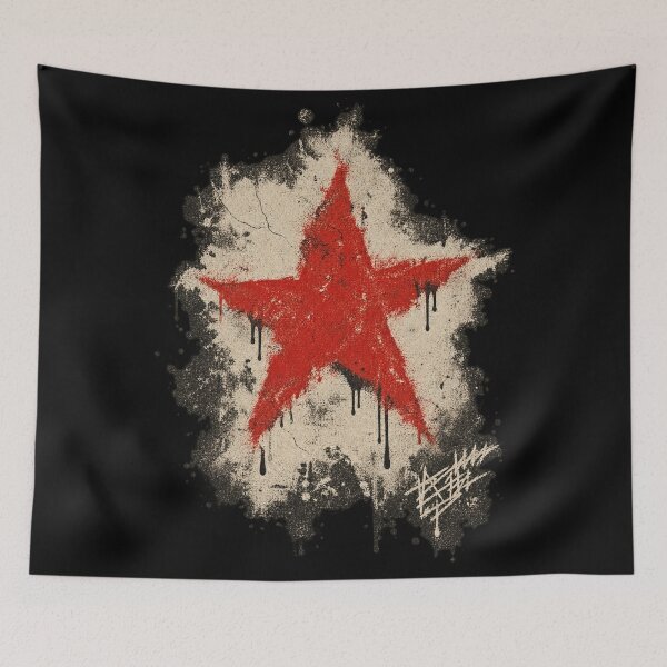 Item preview, Red Star Spray Paint Grunge Punk Art designed and sold by Yellowriversss.