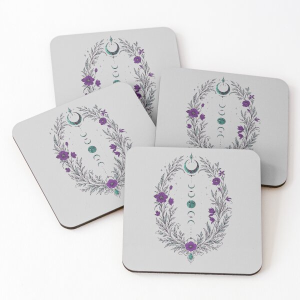 Artikelvorschau, Mondphasen Botanische Blumen Celestial Wicca entworfen und verkauft von Christine Krahl.