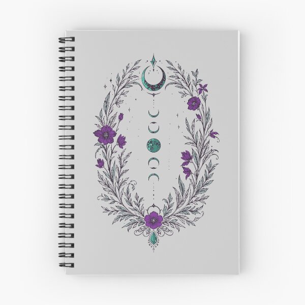 Artikelvorschau, Mondphasen Botanische Blumen Celestial Wicca entworfen und verkauft von Christine Krahl.
