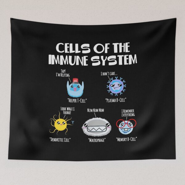 Item preview, Immunes System Cellss Cartoon Funny Science Labels designed and sold by Greatstfgreen.