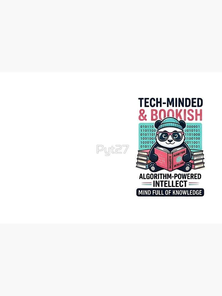 Thumbnail 3 of 3, Journal, Tech Minded Bookish Panda Algorithm Powered Intellect designed and sold by Pyt27.