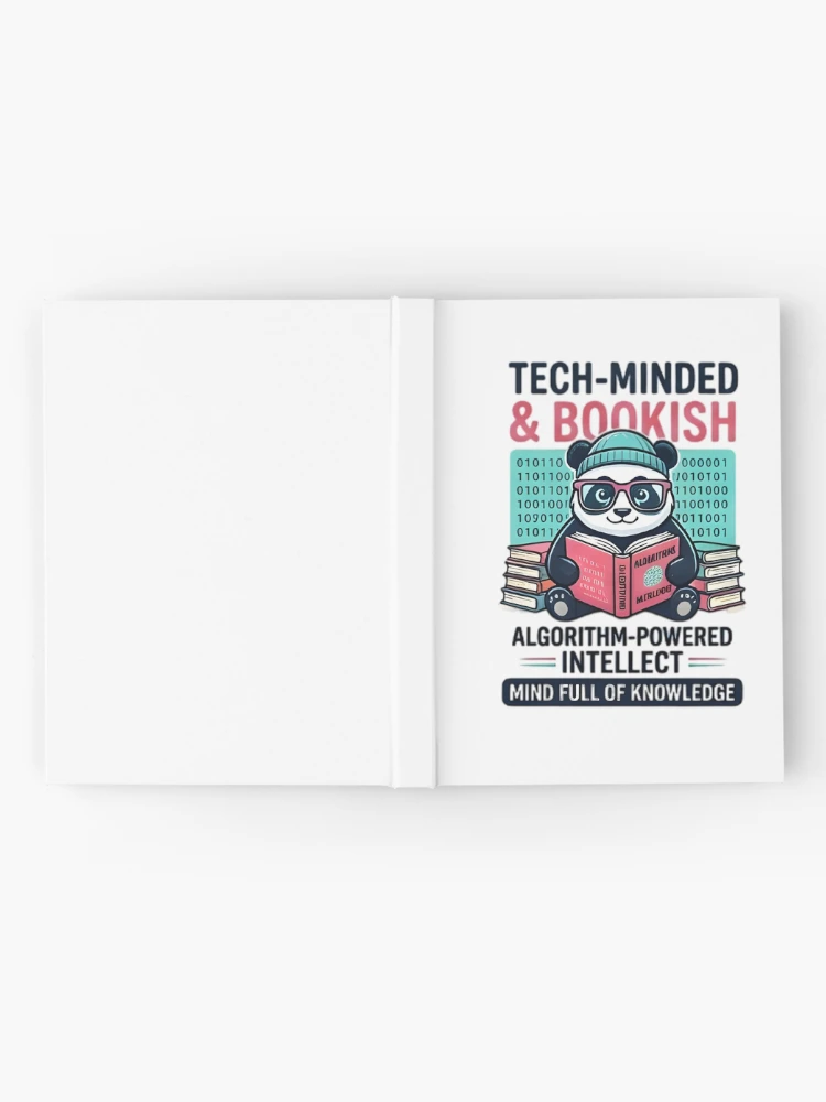 Thumbnail 2 of 3, Journal, Tech Minded Bookish Panda Algorithm Powered Intellect designed and sold by Pyt27.