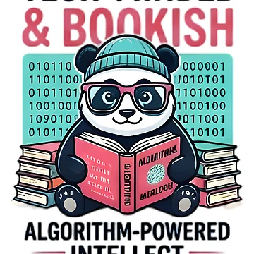 Artwork thumbnail, Tech Minded Bookish Panda Algorithm Powered Intellect by Pyt27