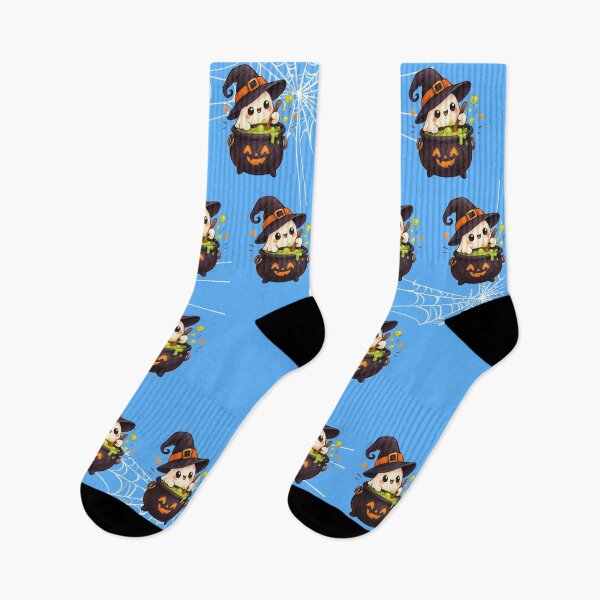 Item preview, Halloween Socks – Cute Ghost Design designed and sold by Sock Garden.