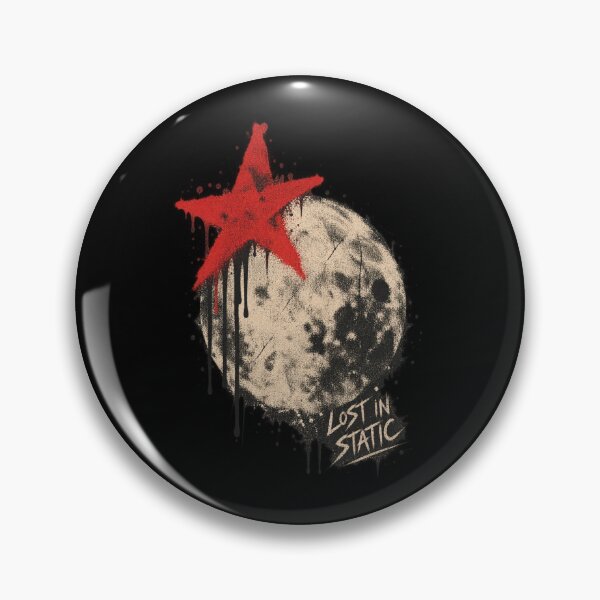 Item preview, Lost In Static Red Star Moon Soft Grunge Punk Art designed and sold by Yellowriversss.