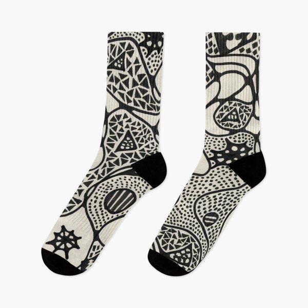 Item preview, Black and White Organic Zentangle Doodles  designed and sold by Ipek Morel.